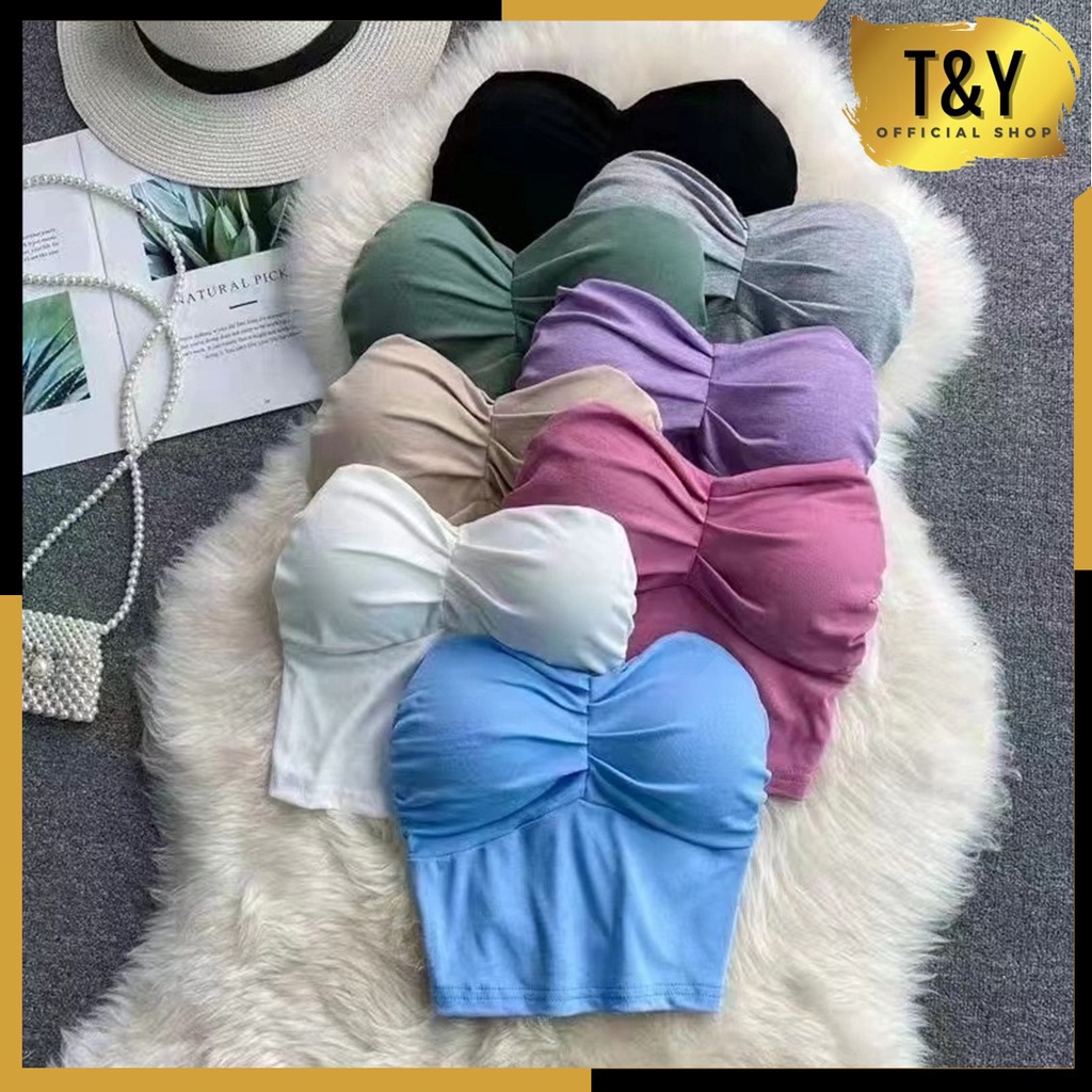 T&amp;Y Tanktop Wanita 6546 Bra Fashion Tanpa Tali Tank Top Model Kemben Polos Tengtop Atasan Korea Sexy Kekinian Murah Import