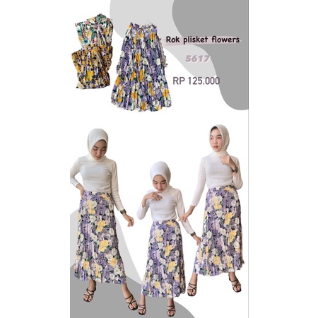 Rok Plisket Flower Import