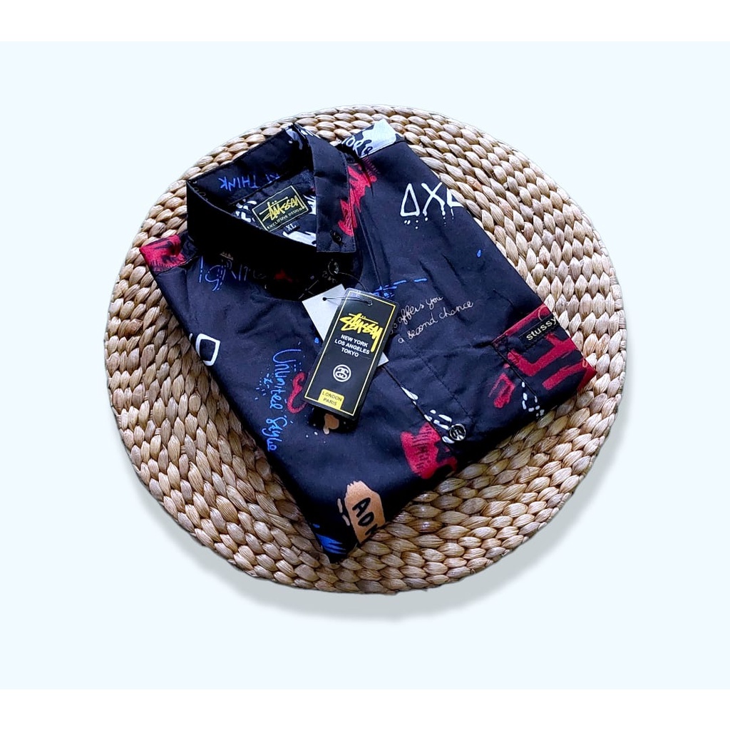 Kemeja Motif Pantai Pria Dan Wanita / Hem Surfing Motif Daun Kemeja Pantai Pria Lengan Pendek