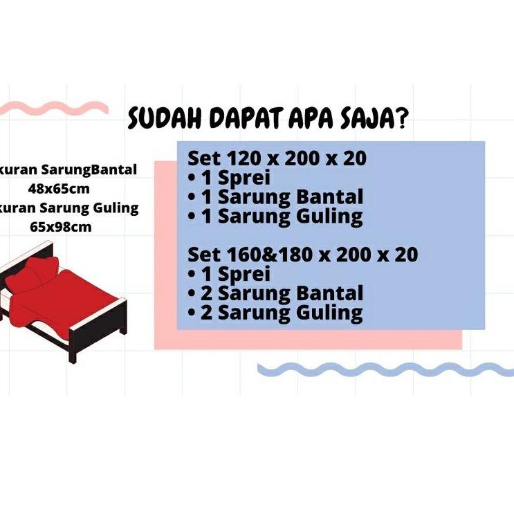 Langsung Pesan SEPREI AESTHETIC SPREI KOTAK EMILY KHAKI 120 160&180 FREE SARBAN SARGUL KING QUEEN SI