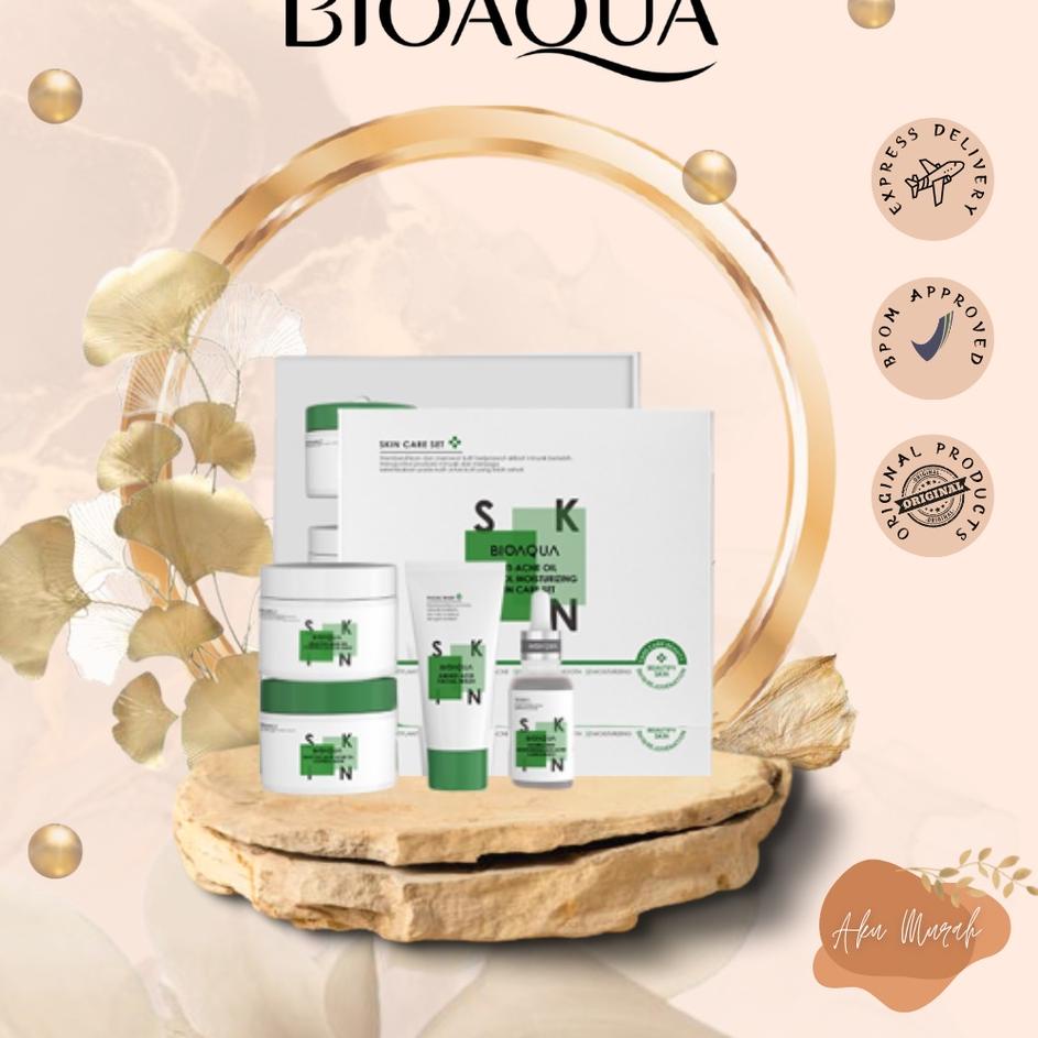 Harga Murah 9EH0N ✨ AKU MURAH ✨ BIOAQUA PAKET Anti-Acne Oil Control Moisturiz ing Skin Care Set 4pcs