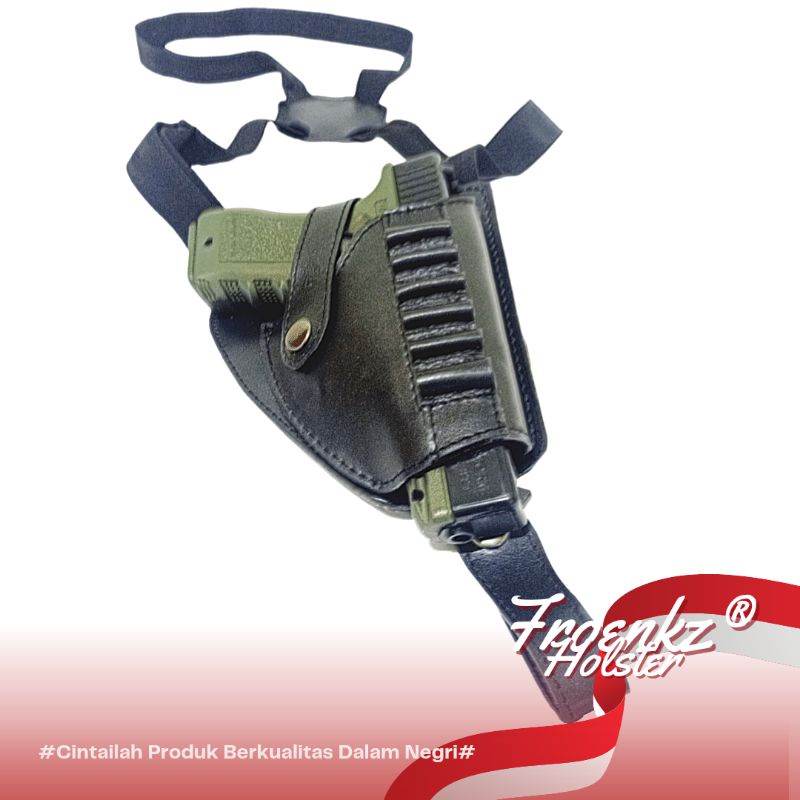 Holster glock 17/19 sarung pistol kulit ketiak single.