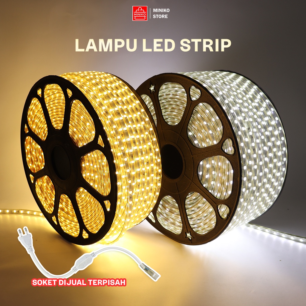 Lampu Panjang Selang LED Strip 5050 SMD AC 220V METERAN / Lampu Strip LED / 1 Strip 1 Meter / Random