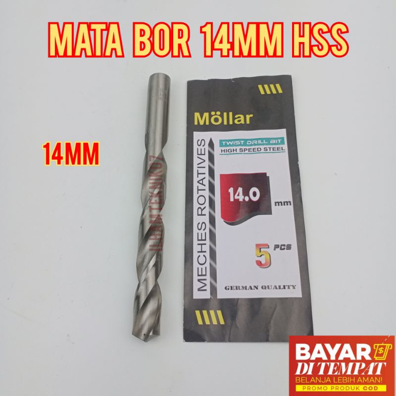 mata bor besi mata bor 14mm HSS drill HSS mata bor HSS baru