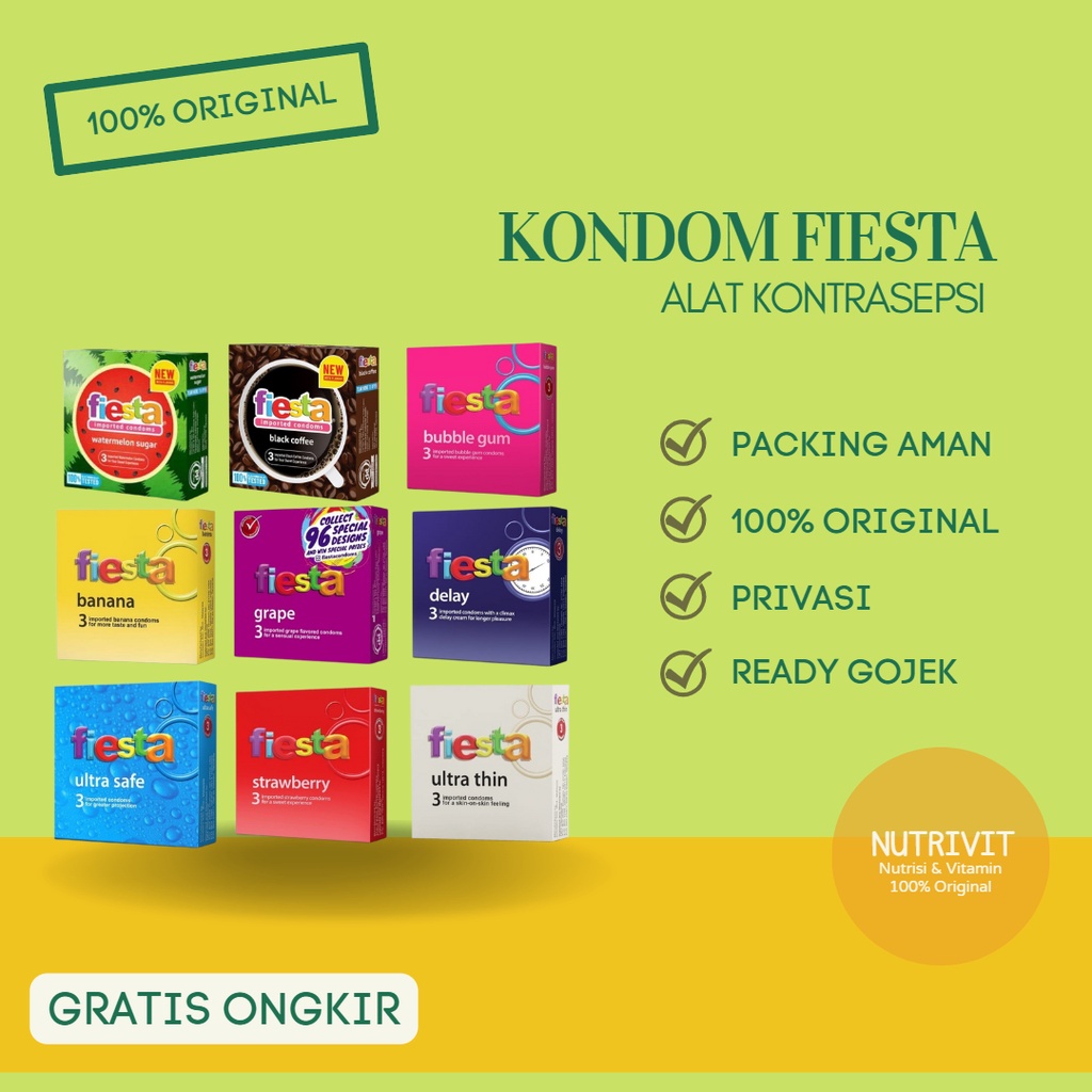 Fiesta Kondom All Varian - 1 Pack isi 3 pcs