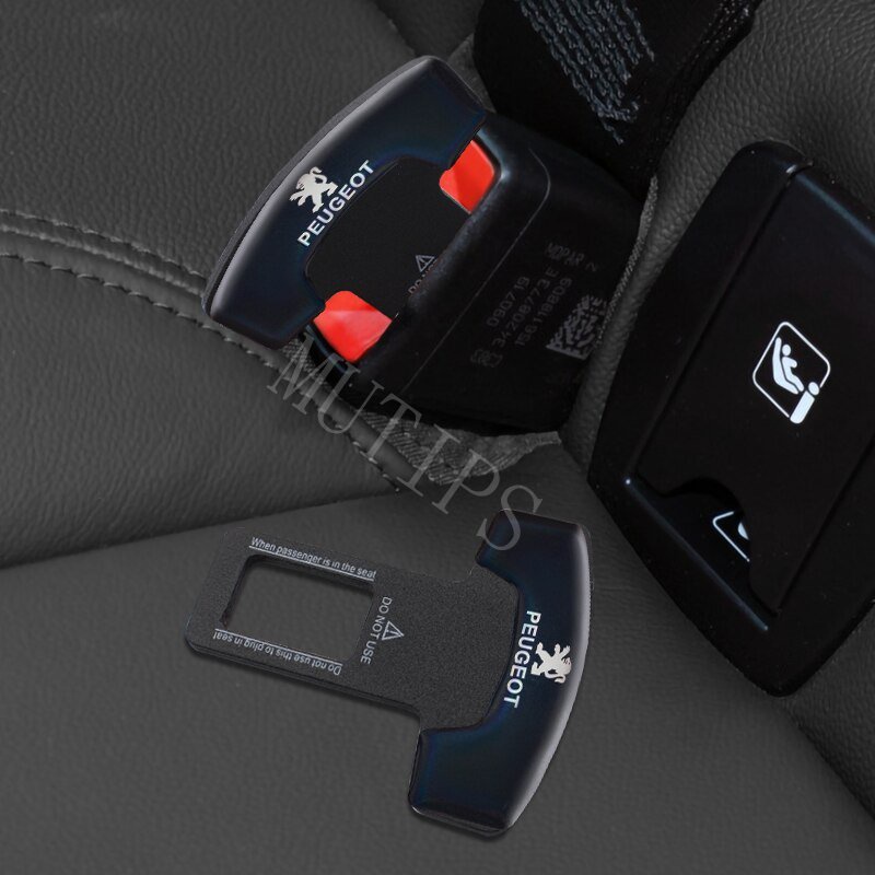 Peugeot 1/2Pcs Gesper Sabuk Pengaman Mobil Klip Metal Hard Plug Alarm Stopper Hilangkan Suara Untuk 2008 3008 508 408 5008 206 208 207 307 308 406