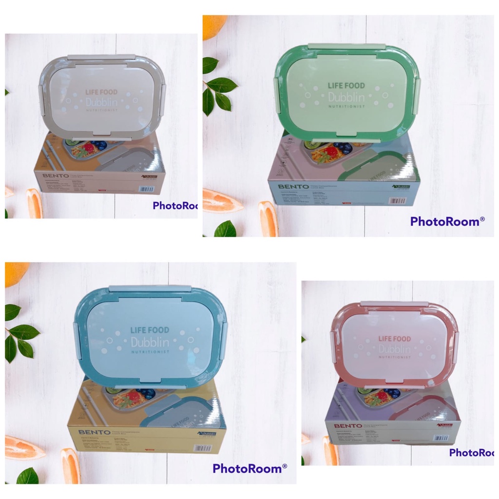 LUNCH BOX DUBBLIN BENTO KOTAK BEKAL 3 SEKAT STAINLESS STEEL