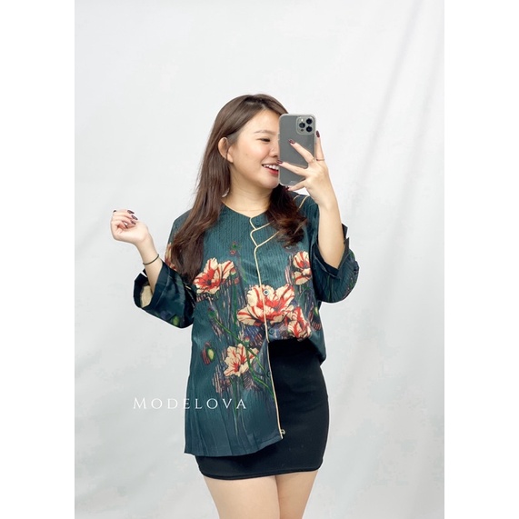 MDLV ~ 0002# CNY Healthy Floral Printed Blouse Import