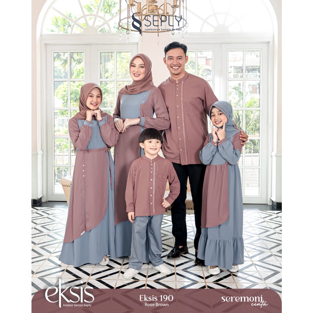 ( Sarimbit Seply Eksis 190 Rose Brown ) Gamis Seply Meyra 125 Kaseo 158 Kliko 113 Selia 113