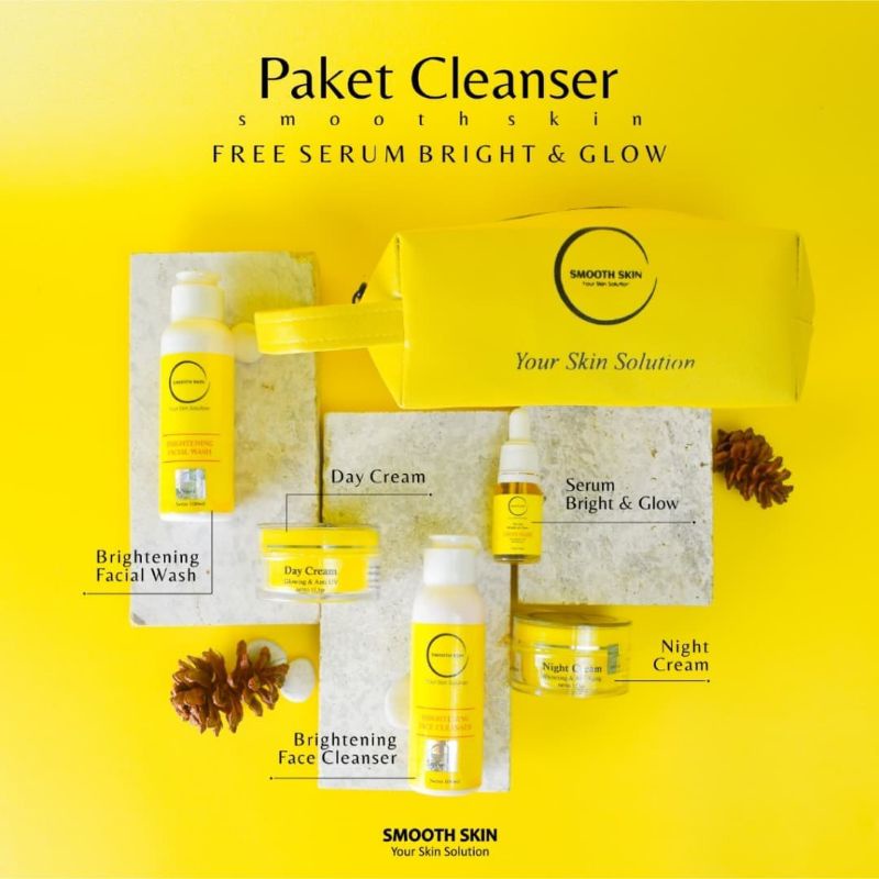 SmoothSkin Skincare Paket Cleanser Krim Pemutih Wajah