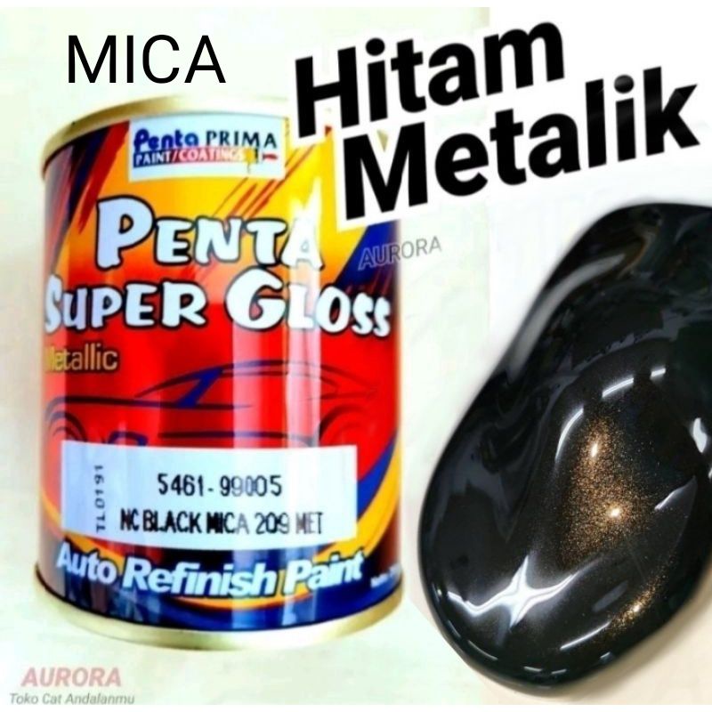 Cat Duco Penta Super Gloss NC Black Mica Met 200ml Hitam Mika Metalik Metalic Metallic Duco Duko