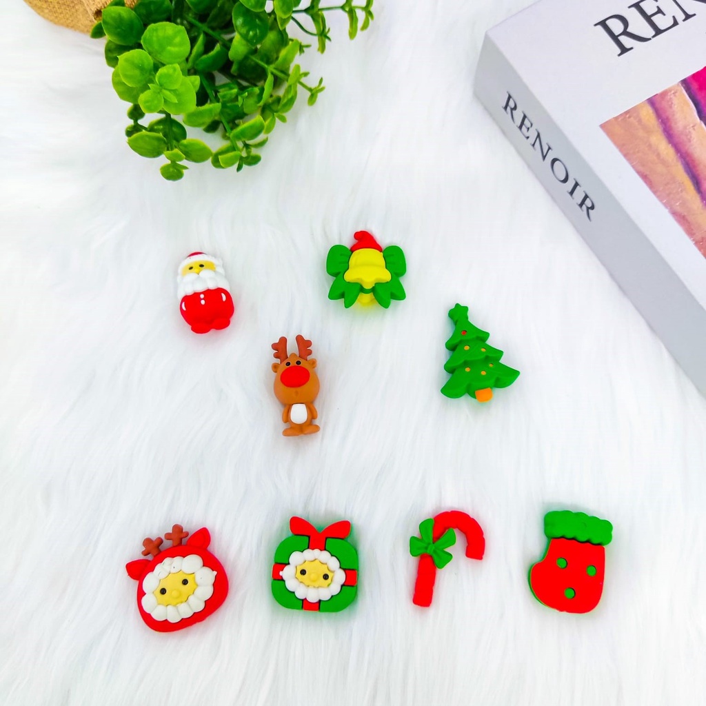 SET PENGHAPUS  COVER NATAL ISI 4 PCS KODE XGD-040 SETIP STIP ERASER LUCU UNIK