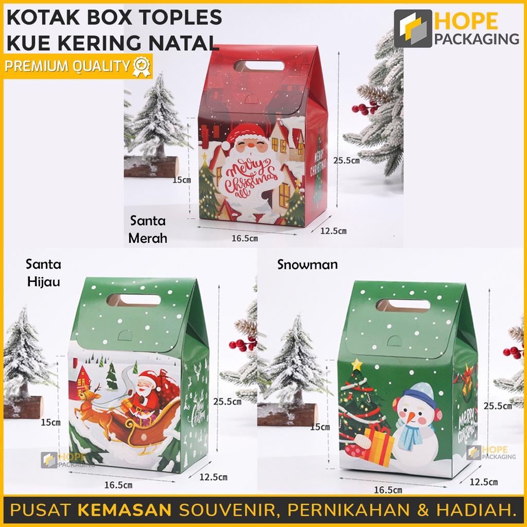 Dus Jinjing Hampers Natal Box Toples / Kotak Kue Kering Packaging