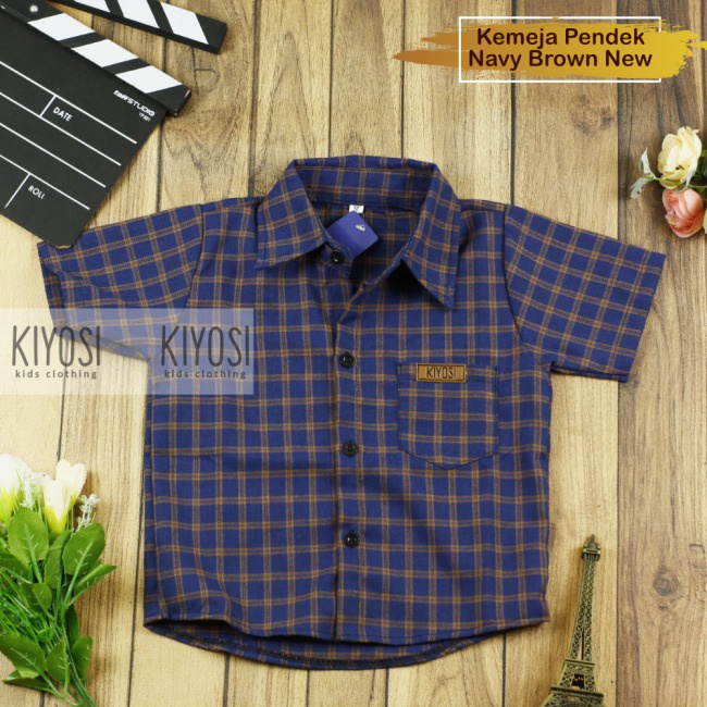 KIYOSI Kemeja Pendek Flanel Anak Premium Kemeja Anak  0-6 Tahun (1)