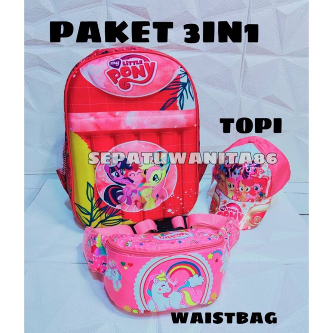 Ransel Anak Lucu Karakter  Tas Anak Perempuan  - Tas Anak Berbonus - Tas Sekolah Anak Perempuan KUDAPONI - Tas Anak SD