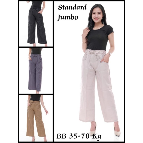 Celana Panjang Wanita / Kulot Hight Waist  tali pinggang