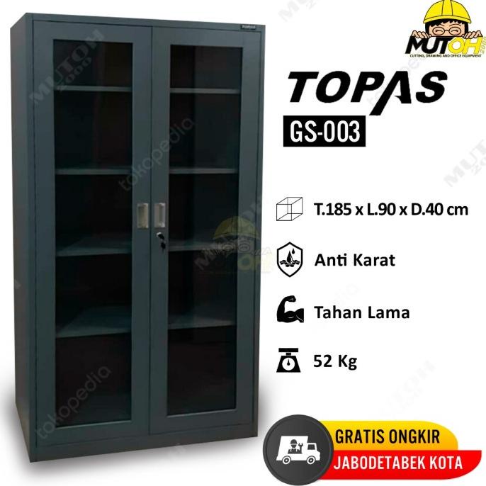 

PROMO LEMARI ARSIP LEMARI BESI FILLING CABINET 2 KACA SWING TOPAS GS-003 BERKUALITAS