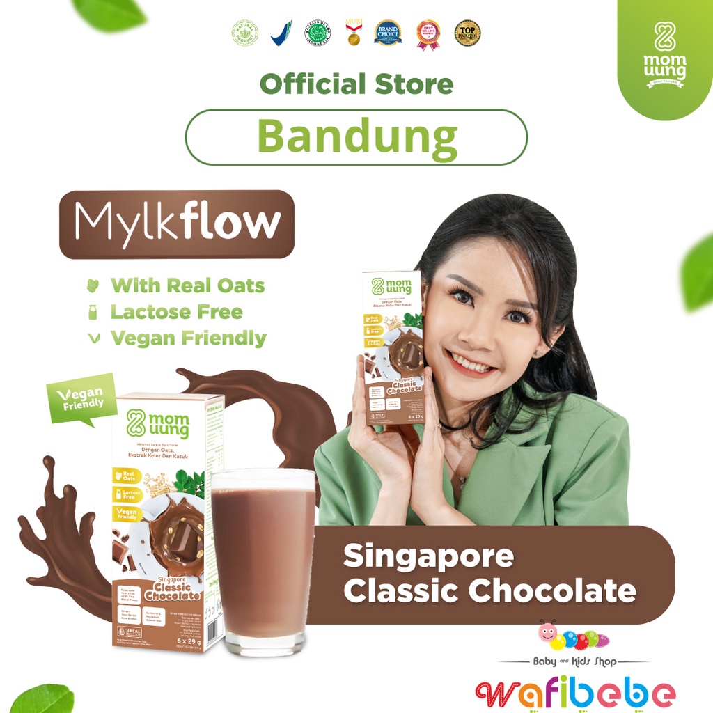 Mom Uung Mylkflow Susu Pelancar ASI Vegan Friendly Lactose Free Chocolate Vanilla