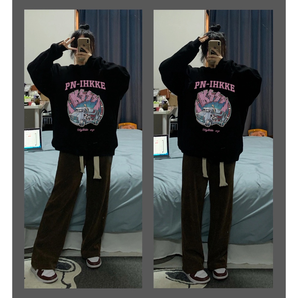 Sweater car kaos oversize baju korean style wanita ootd A0298