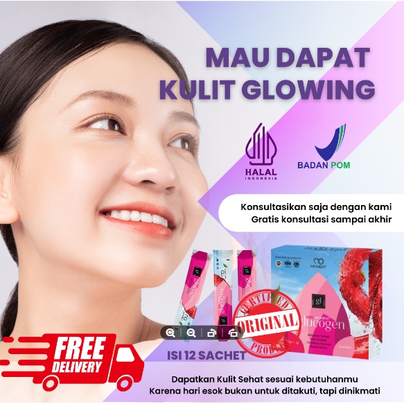 ASLI TERLARIS NEO GLUCOGEN MOMENT-Mencerahkan Kulit dan wajah 12 sachet