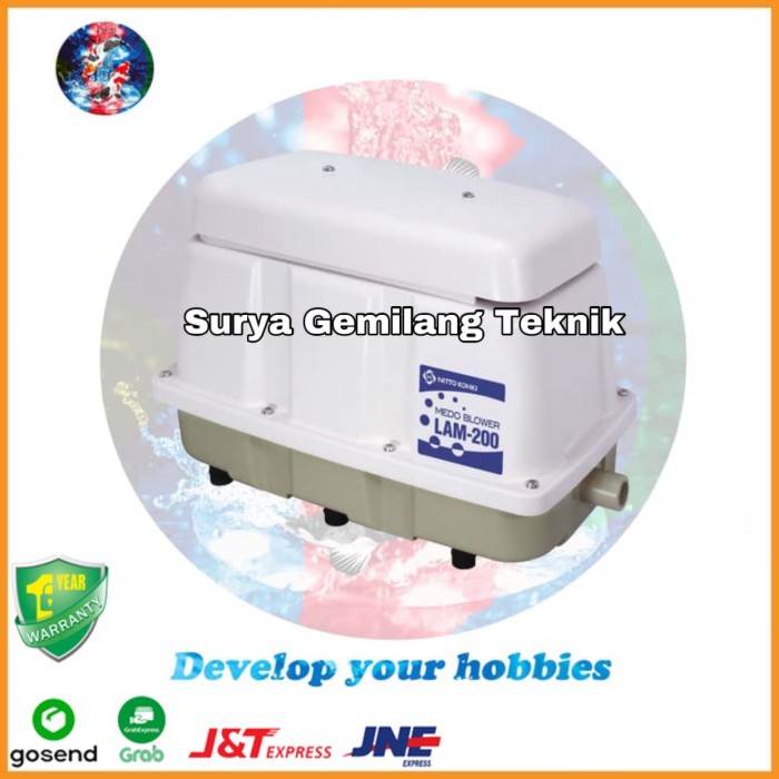 Aerator Nitto Kohki Medo Air Blower Lam 200 Pompa Udara Kolam Koi