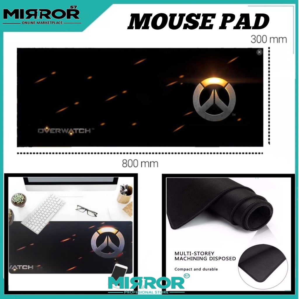 Mouse Pad Gaming XL Desk Mat | Alas Mouse Ukuran Besar Motif Overwatch 30 x 80 cm Anti Slip