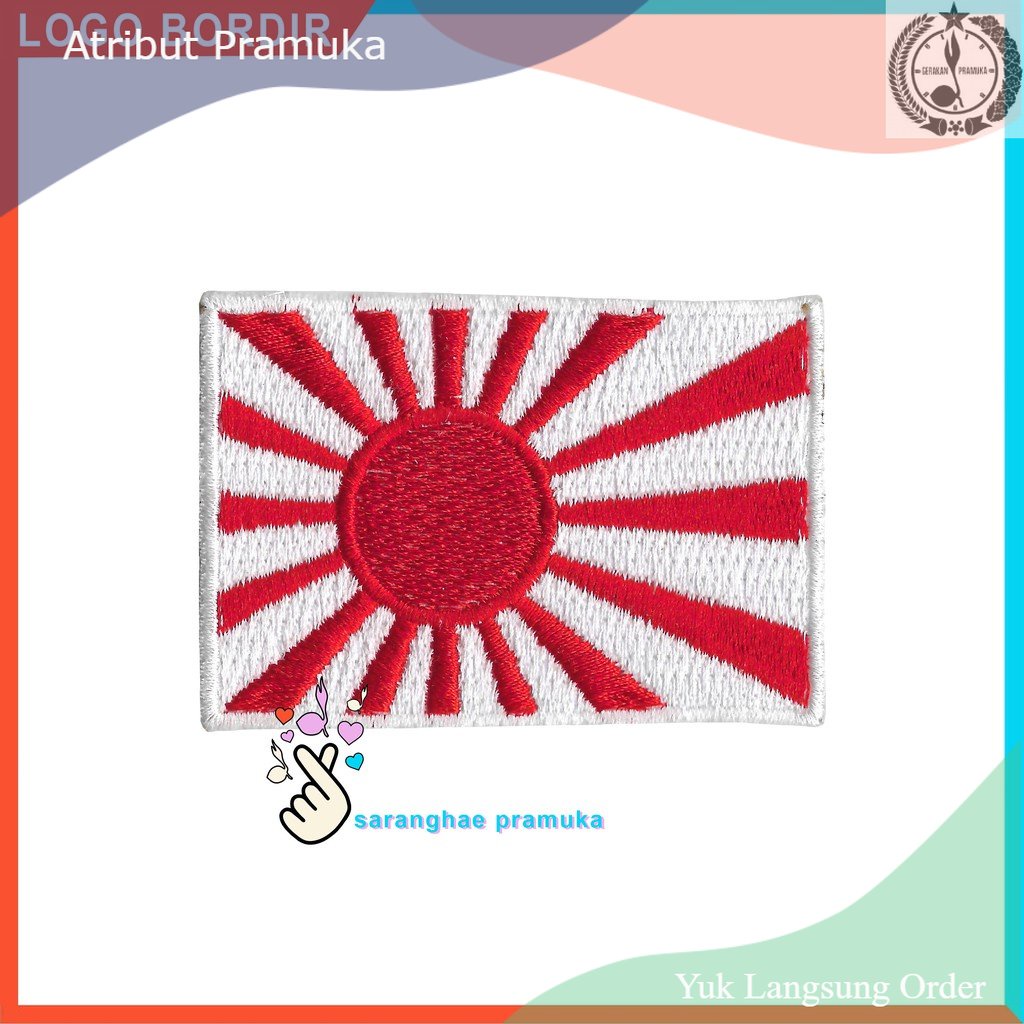Atribut Logo Patch Emblem Bordir Bendera Jepang Nippon Anime Siap kirim