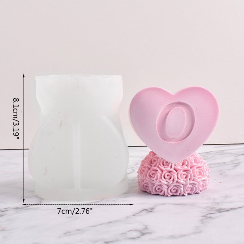 Siy Cetakan Silikon 3D Mawar Hati Untuk Handmade Dekstop Decor Gypsum Epoxy Resin Mold Untuk Dekorasi Rumah