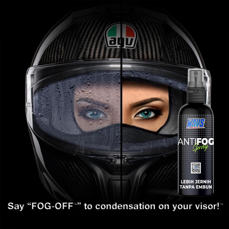 WAYS ANTIFOG SPRAY Anti Embun Uap / Anti Fog Pembersih Kacamata Kaca Mobil Spion Helm - 75ml Image 4