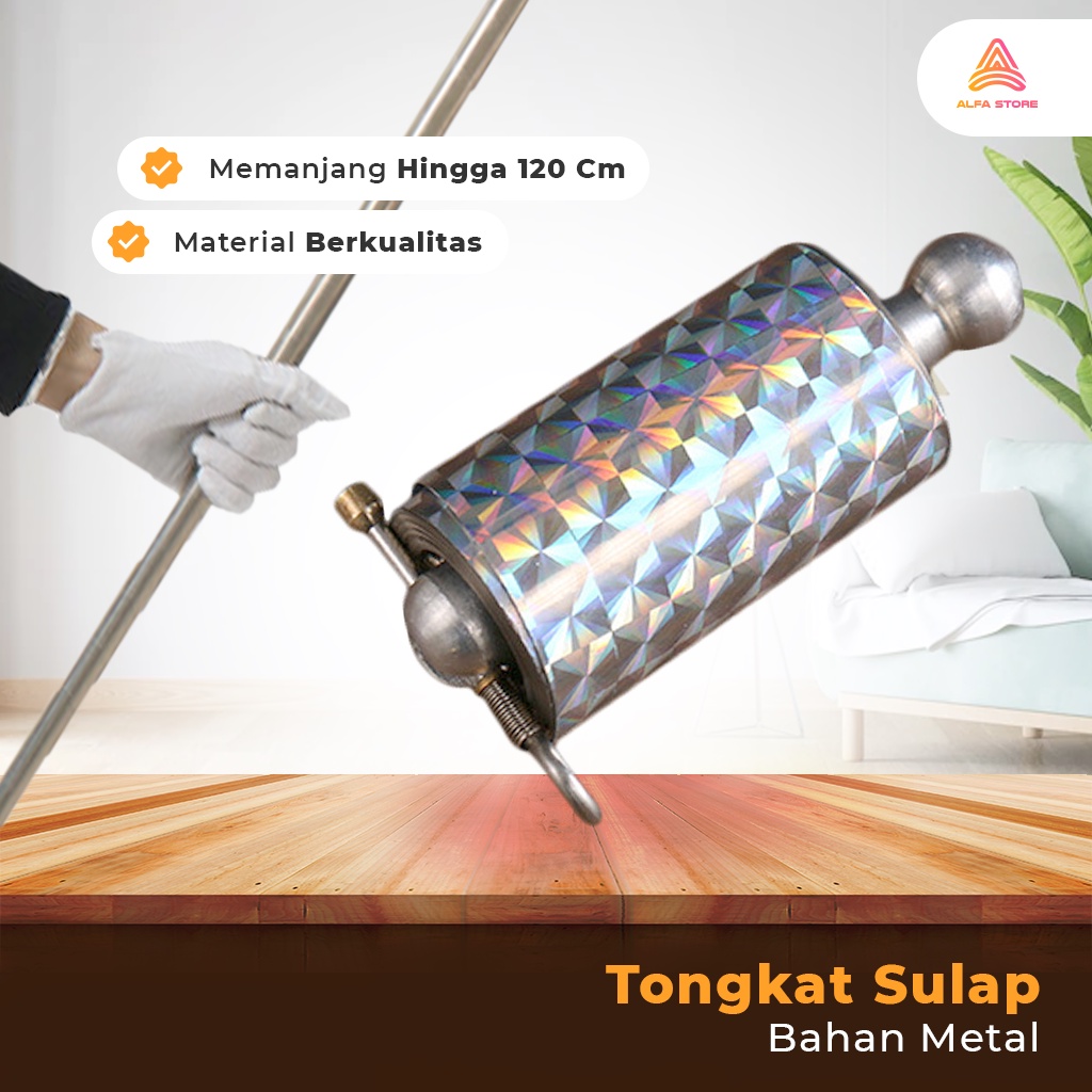 Mainan Sulap Profesional Tongkat Sulap Pertunjukan Bahan Metal