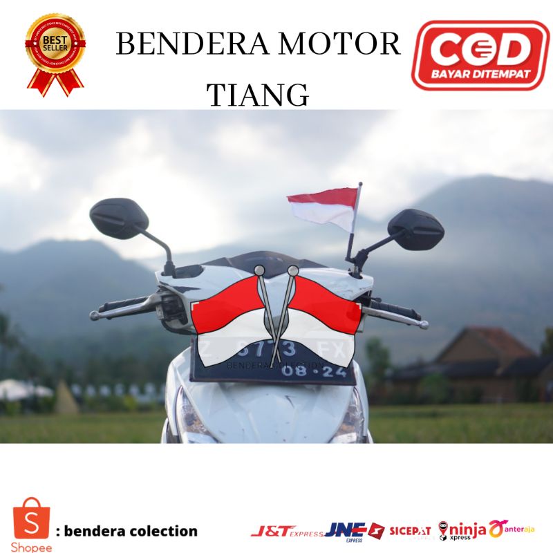bendera tiang merah putih untuk motor