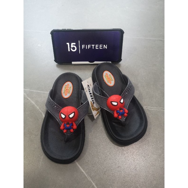 15 SHOP --- NEW ! ! ! SIZE: 24-35 Sandal Anak Laki-laki Sandal Jepit Model karakter Spiderman ( 2 - 9 Tahun ) 6265-1