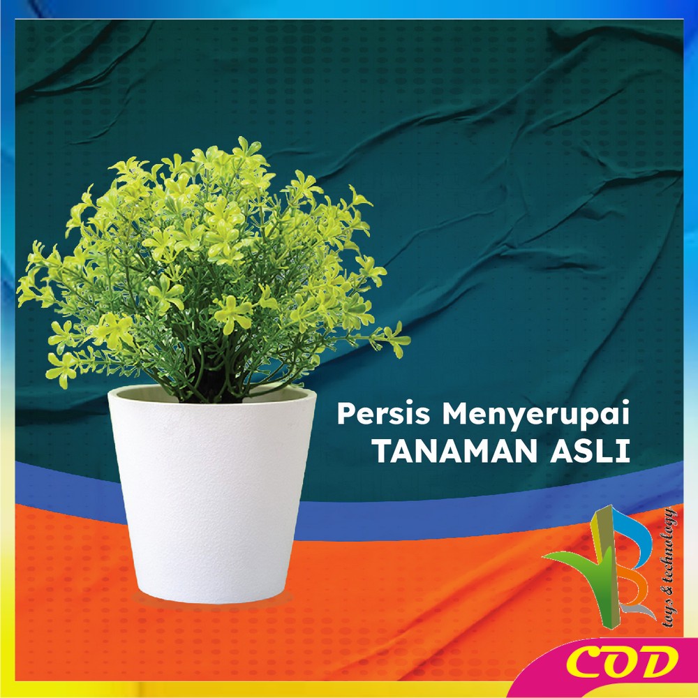 RB-C617 C621 Hiasan Bunga Plastik Artifisial Bunga Camelia Pajangan Dekorasi Ruang Tamu / Ornamen Pot Cemara Kecil Tanaman Hias