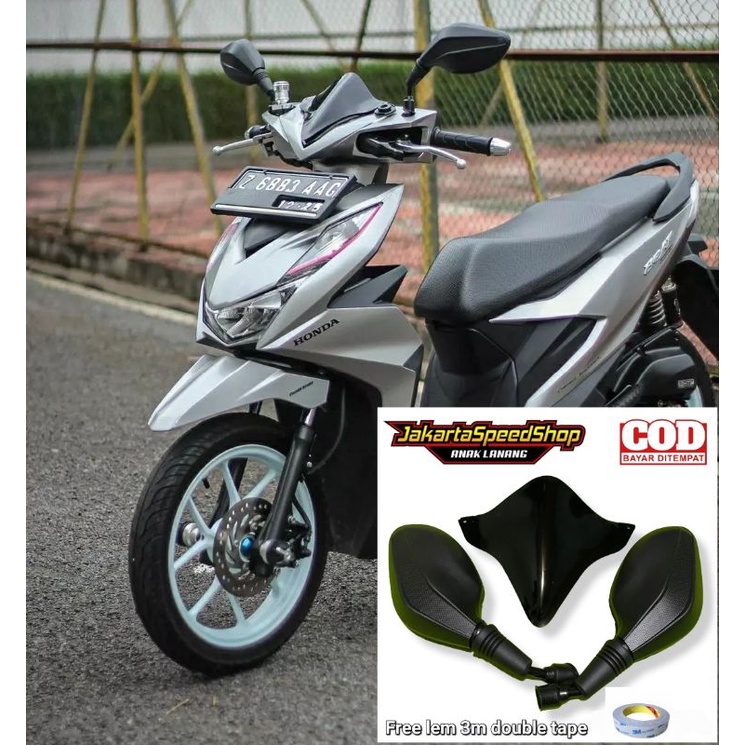 Paket visor variasi all new honda beat plus spion click thailand free lem 3m double tape