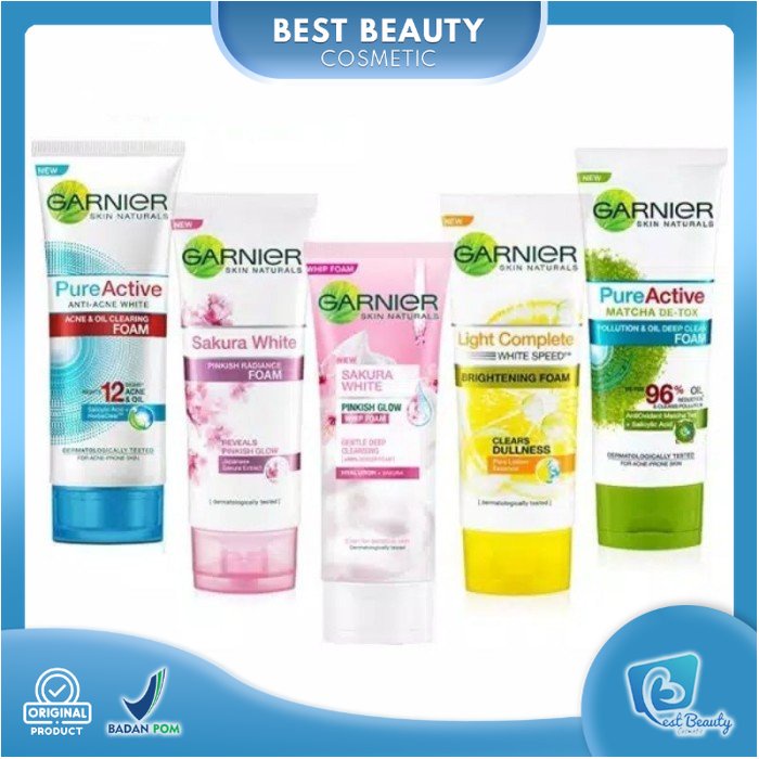 ★ BB ★ Garnier Bright Complete Face Wash 50ml  | Pure Active | Sakura Glow Hyaluron | Face Wash | Scrub | GEL 50ML