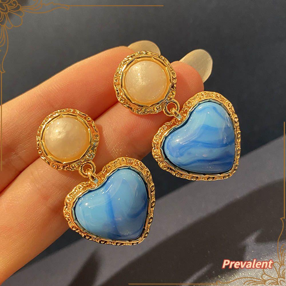 Preva Anting Tusuk Fashion Retro Bercahaya Batu Temperamen Anting Untuk Wanita Earrings Perhiasan