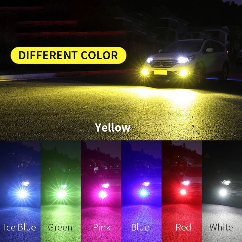 1Pcs 【LED】 Lampu LED Putih H11  Two Color 24SMD untuk Headlight / Fog lamp Mobil Lampu Depan 3030 SMD 12-24V Anti Kabut Untuk Mobil