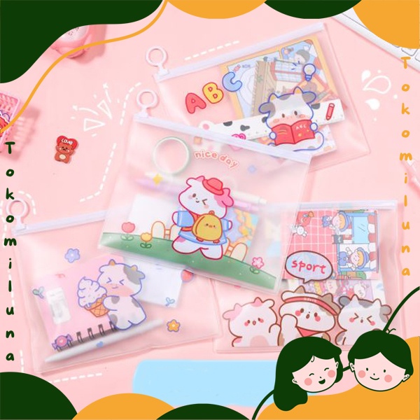 

Zipperbag tempat pensil cute cow sapi lucu HB1151