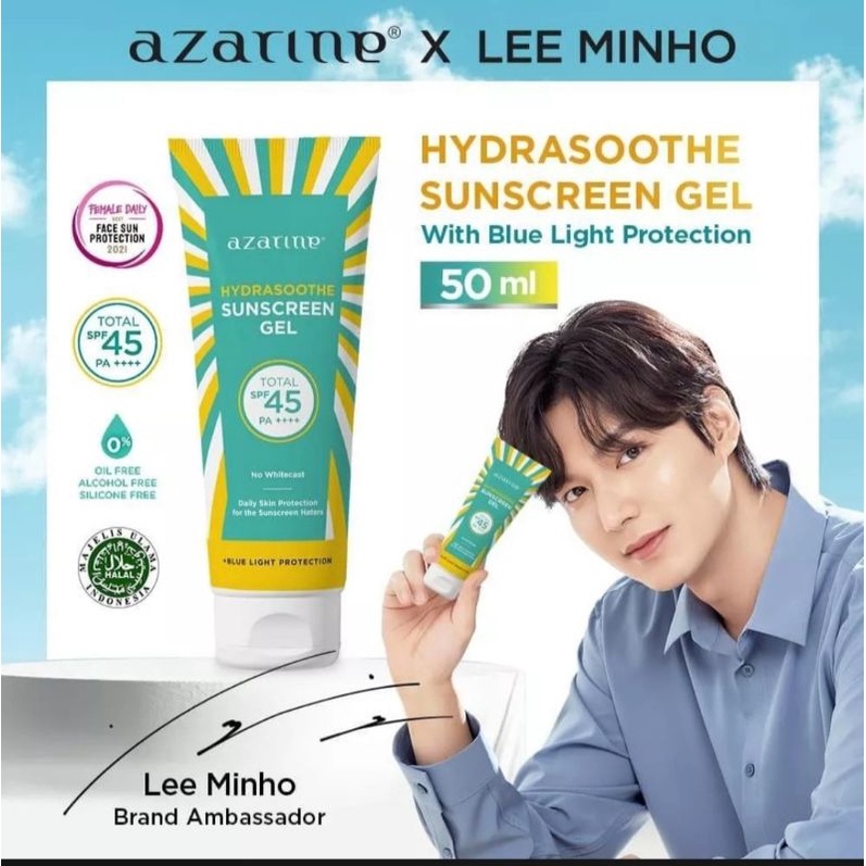 Azarine Hydrashoothe Sunscreen Gel SPF45 PA+++ 50ml/30 ml - KEMASAN BARU - Sunscreen