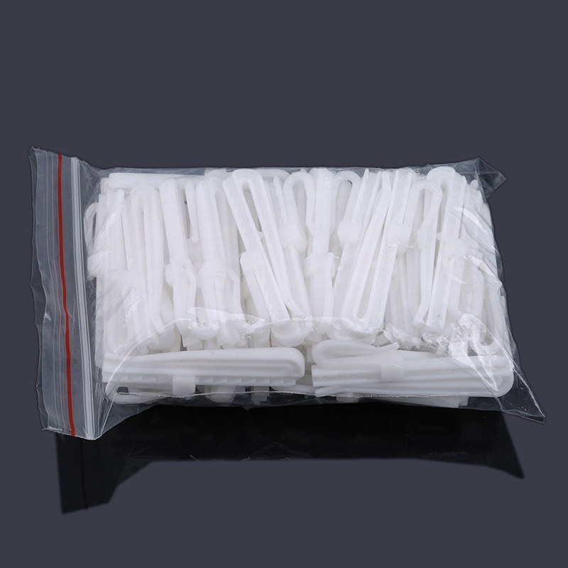 Pengait Gantungan Gorden Ring Jendela Hook Gorden Bahan Plastik Putih Untuk Rumah