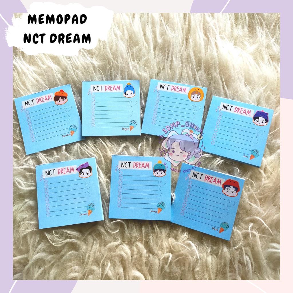 MEMO PAD MEMOPAD NOTES CATATAN NCT DREAM BEAT BOX CAFE DREAM SANRIO JAEMIN JENO JISUNG HAECHAN MARK CHENLE RENJUN