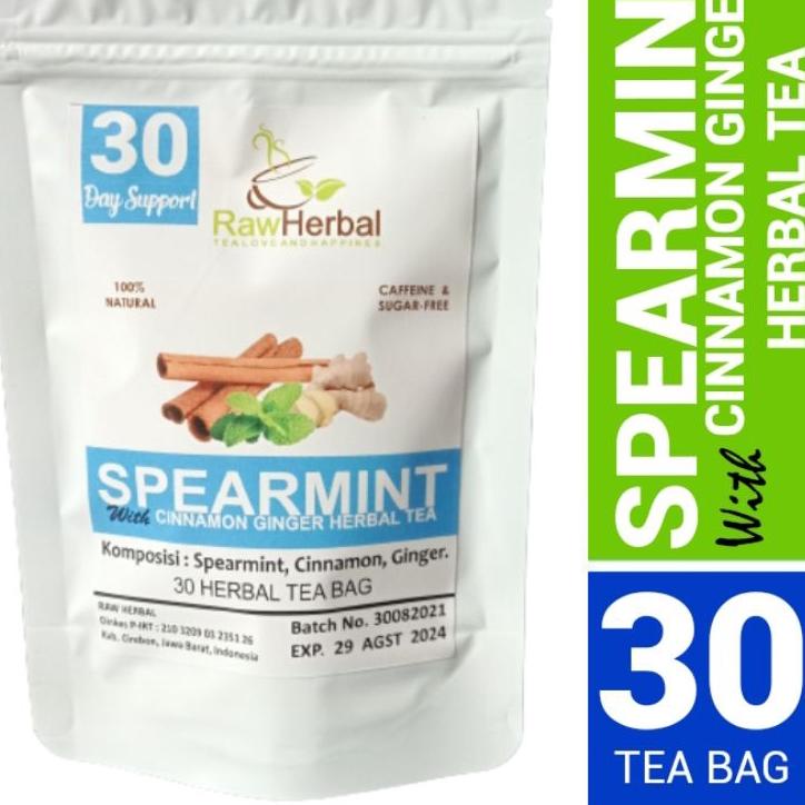 

✓ Spearmint Cinnamon Ginger Tea : Spearmint, Cinnamon, Jahe - 30 Tea Bag