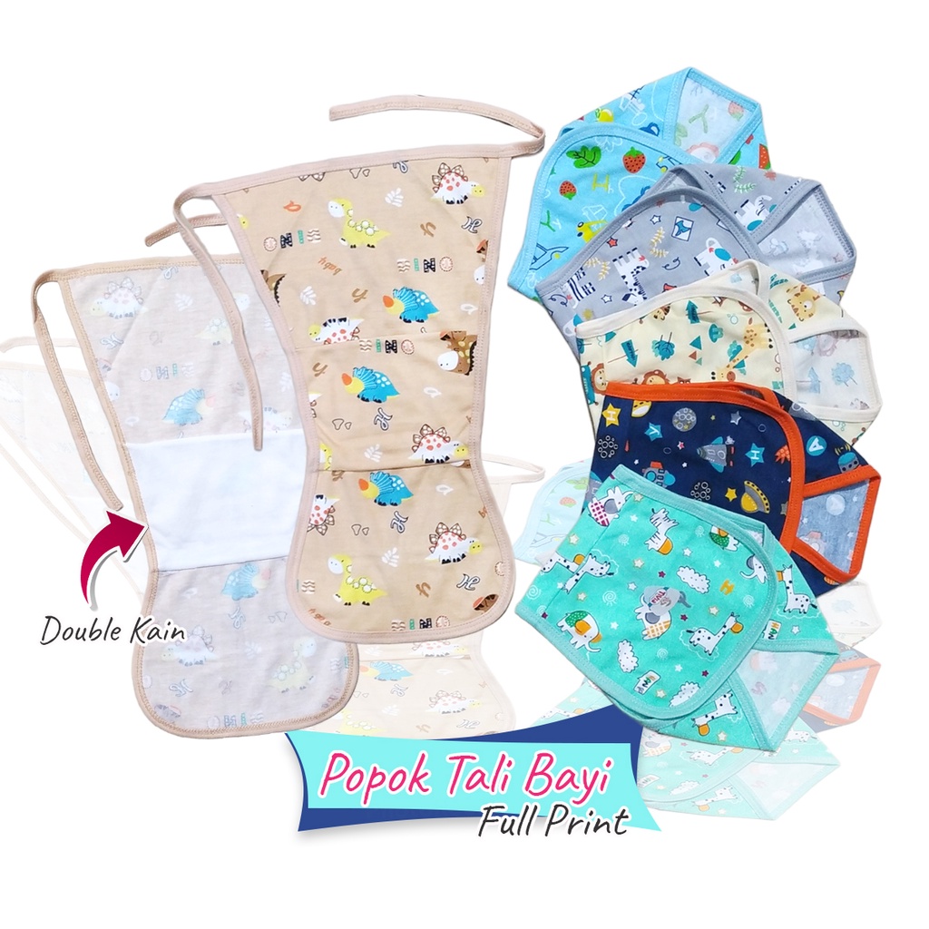 3pc Popok Kain Tali Bayi Newborn Single Double Kain &amp; Full Print