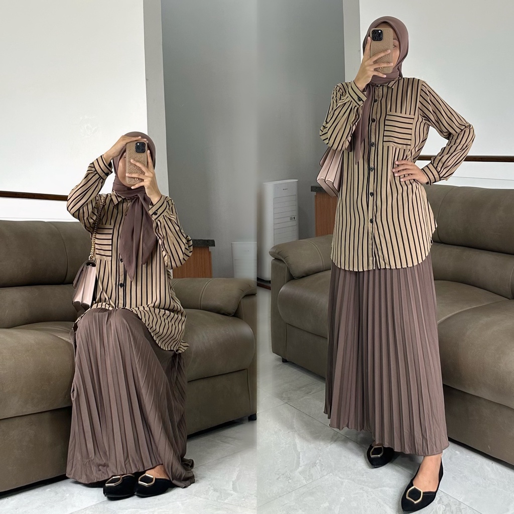 ALFANYA blouse by ZALFA OUTFIT / kemeja kotak2/ blouse rayon / kemeja rayon