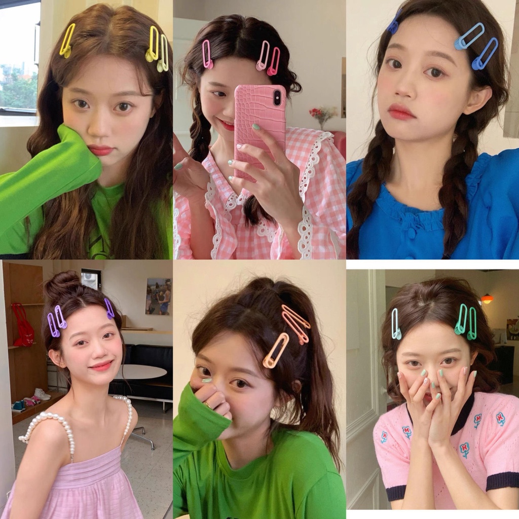 Candy colors Hair Clip BB Jepit Rambut Klip Hiasan Kepala Poni Samping duckbill Jepit Rambut Hair Pin Simple Wanita Gadis Aksesoris Rambut Korea INS Style Ponytail Holder