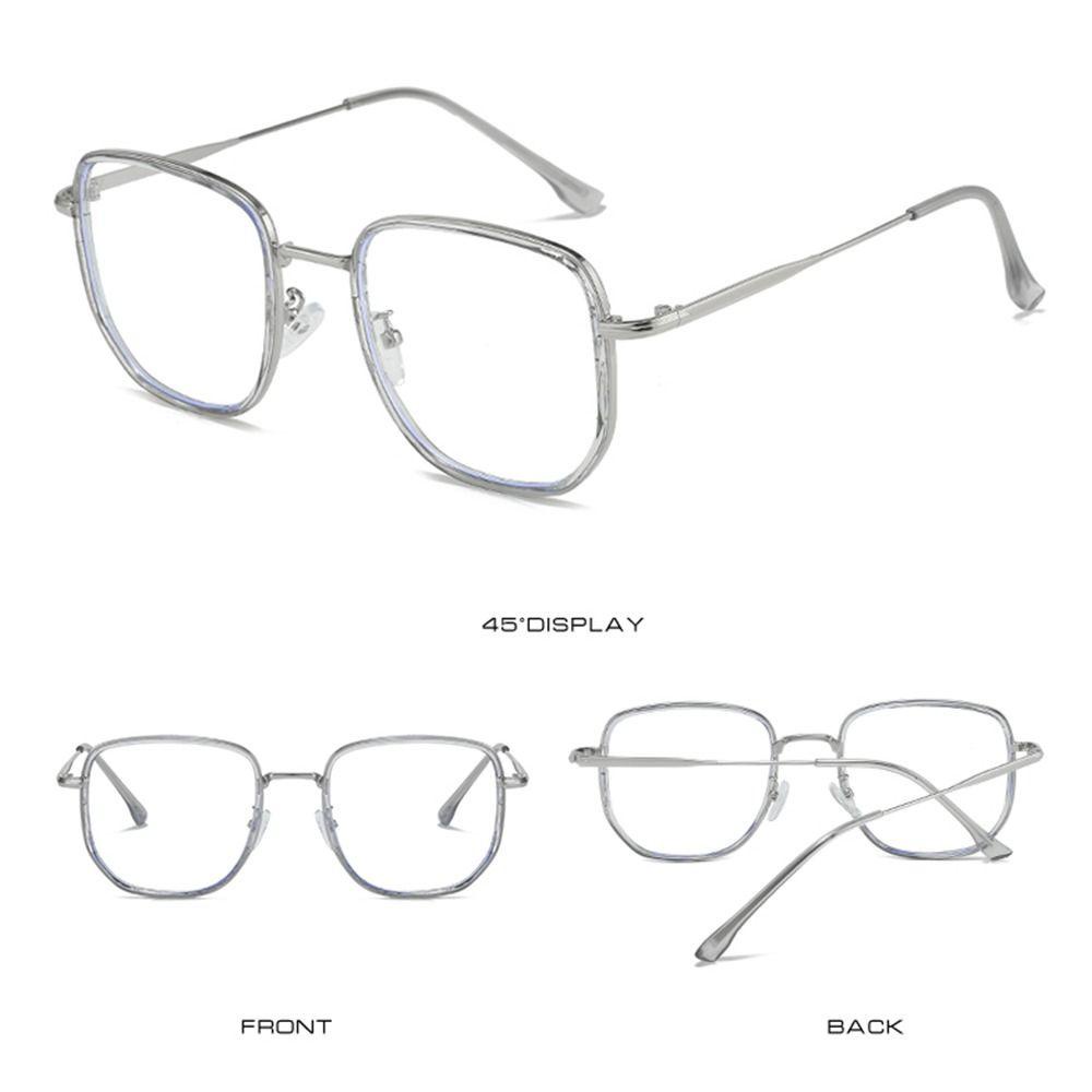 Lily Blue Light Blocking Glasses Oversized Frame Bulat Lensa Bening Anti Radiasi Square Eyeglasses