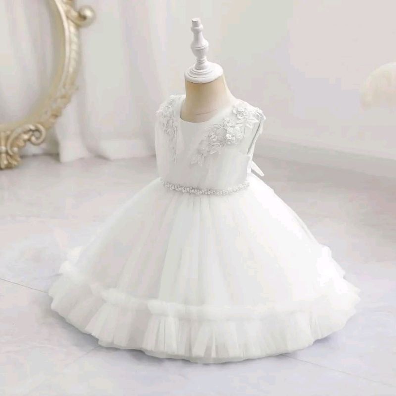 DRESS ANAK BAYI PUTIH POLOS CANTIK