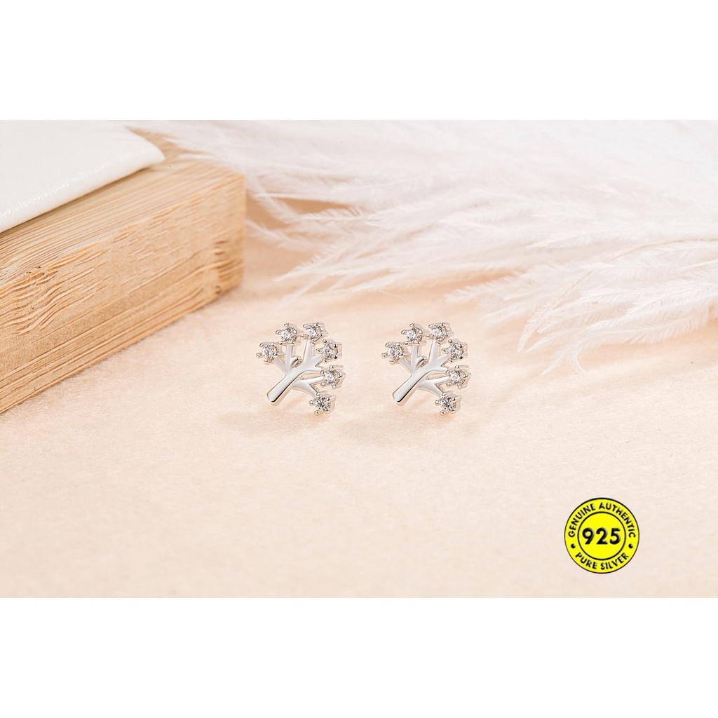 Christmas Series Anting Tusuk Micro Hias Berlian Pohon Harapan Untuk Wanita Ornamen Natal U1187