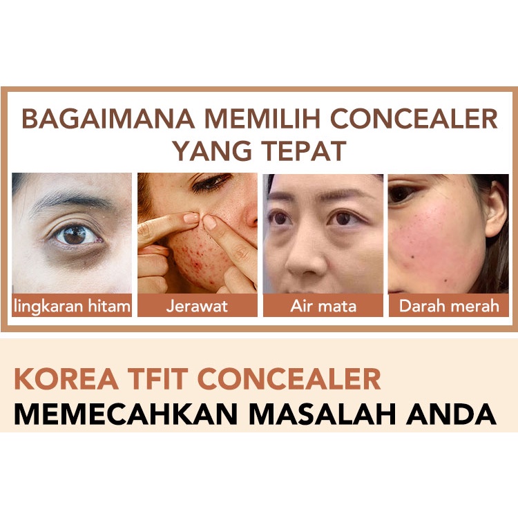 Korea Selatan Quran TFIT 3 Warna Concealer Full Cover Cream Concealer Matte Cover Lingkaran Hitam Palet Concealer