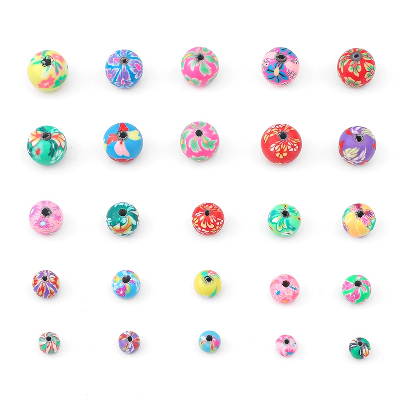 20warna Warni 1.5mm aperture Bulat polymer clay beads 6mm 8mm 10mm 12mm Longgar Spasi beads Perhiasan Membuat Aksesoris DIY handmade Gelang